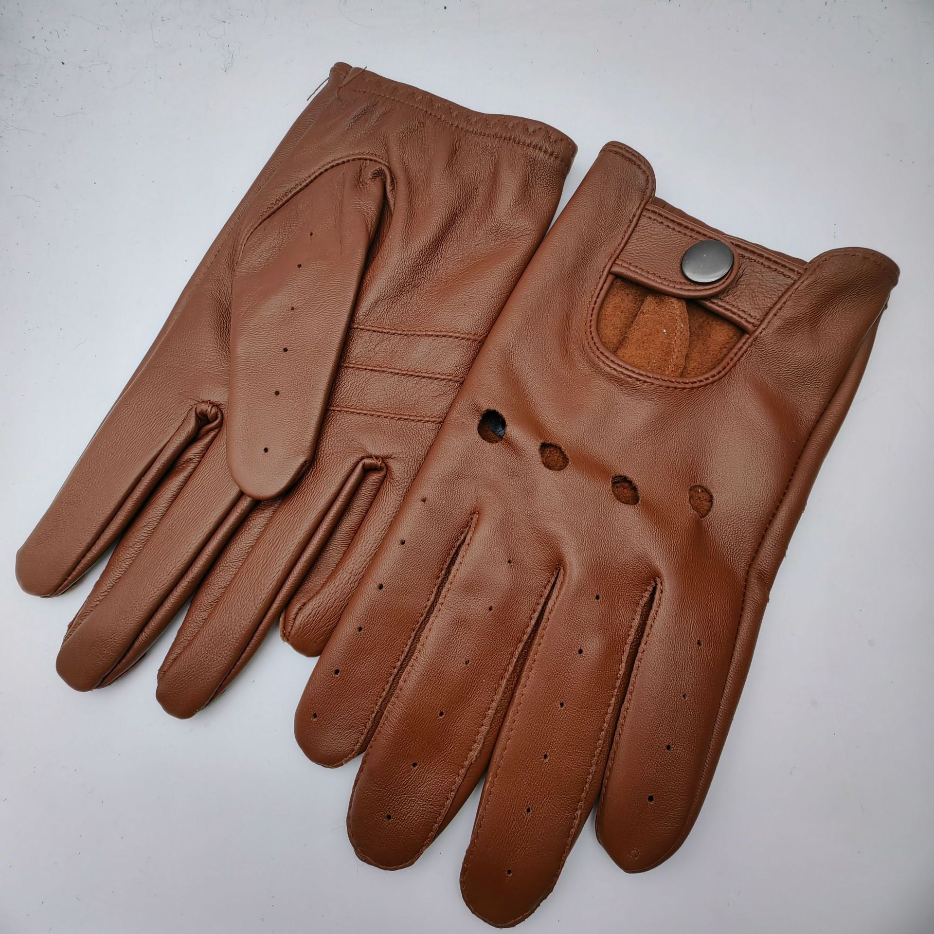 Men's leather gloves anti slip sports driving and outdoor cycling leather gloves - Korvel