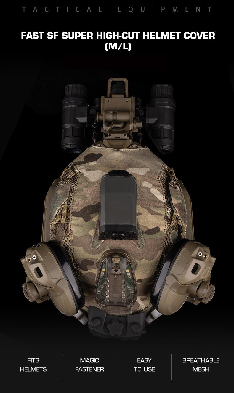Housse de casque camouflage FAST SF Ultra-haut (Moyen)