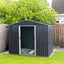 8ft x 6ft Outdoor Metal Storage Shed with Floor Base Black - Korvel