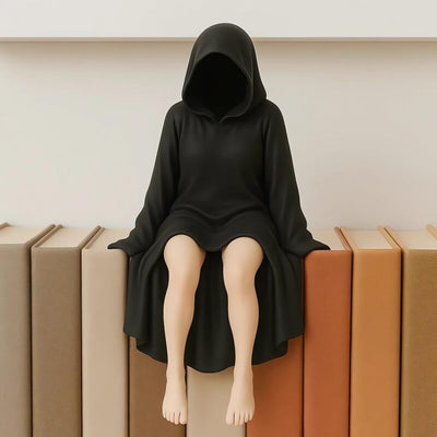 Halloween Female Sitting Statue for Home Decor