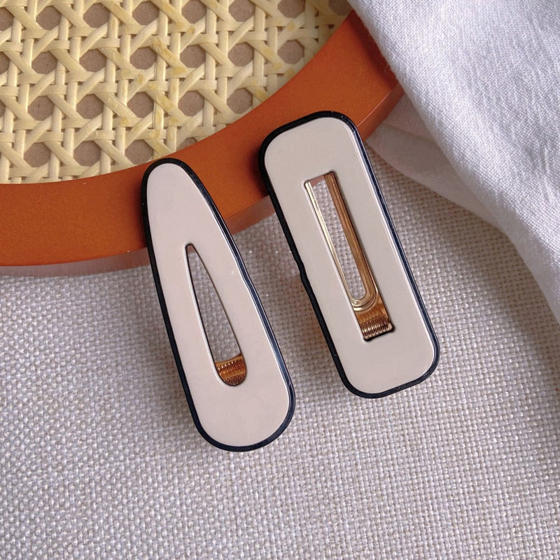 2pc New Kroean Elegant geometric Hairgrip Hair Clips for Girls Women Barrette Vintage Hairpin Crab Haircombs Hair Accessories - Korvel