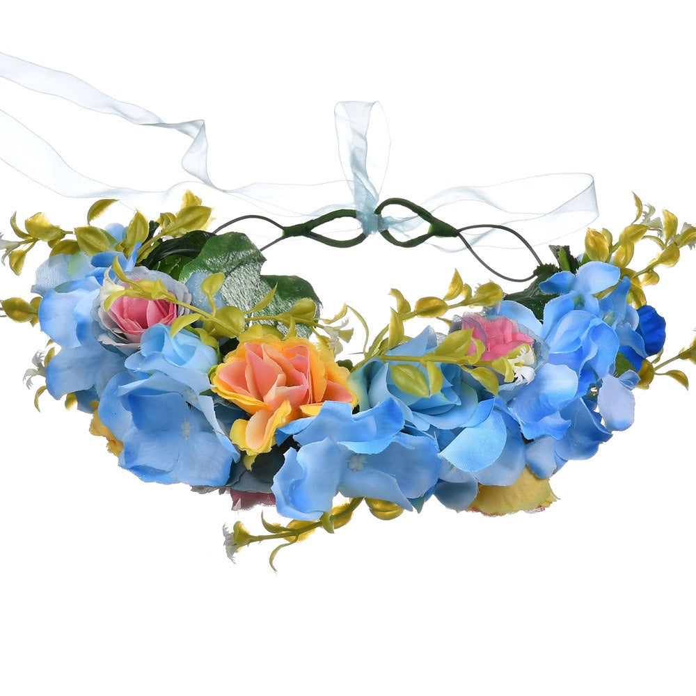 Big Red Rose Blossom Hair Band Bridal Flower Ring Hair Band - Korvel