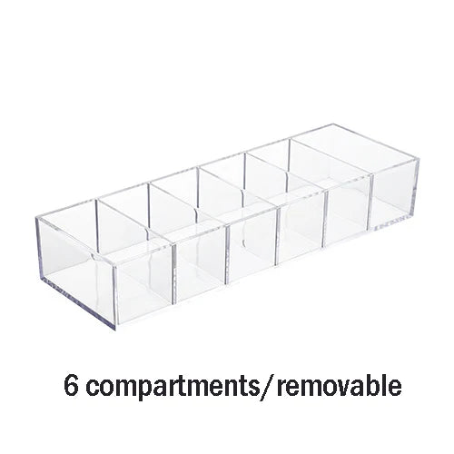 Household Transparent Divided Cosmetic Storage Box Sorting and Detachable Plastic Desktop Storage Box - Korvel