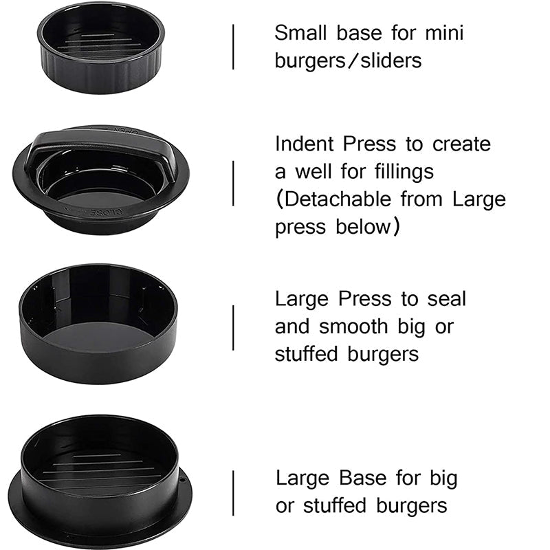 Gadget de cuisine manuel 3 en 1 : Presse à galettes, hamburgers et boulettes de viande