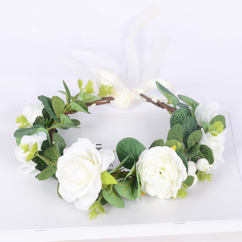 Forest Women's Wreath Fabric Flower Vine Hair Accessories Outdoor Scenic Area Dance Independence Day Wreath Headwear - Korvel
