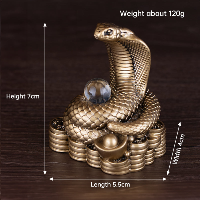 2025 Snake Year Resin Snake Decoration, Chinese Style Desktop Lucky Ornament - Korvel