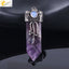 CSJA Vintage Large Natural Stone Sword-Shaped Pendant Jewelry Striped Crystal Agate Tiger Eye Jewelry Pendant Without Chain - Korvel