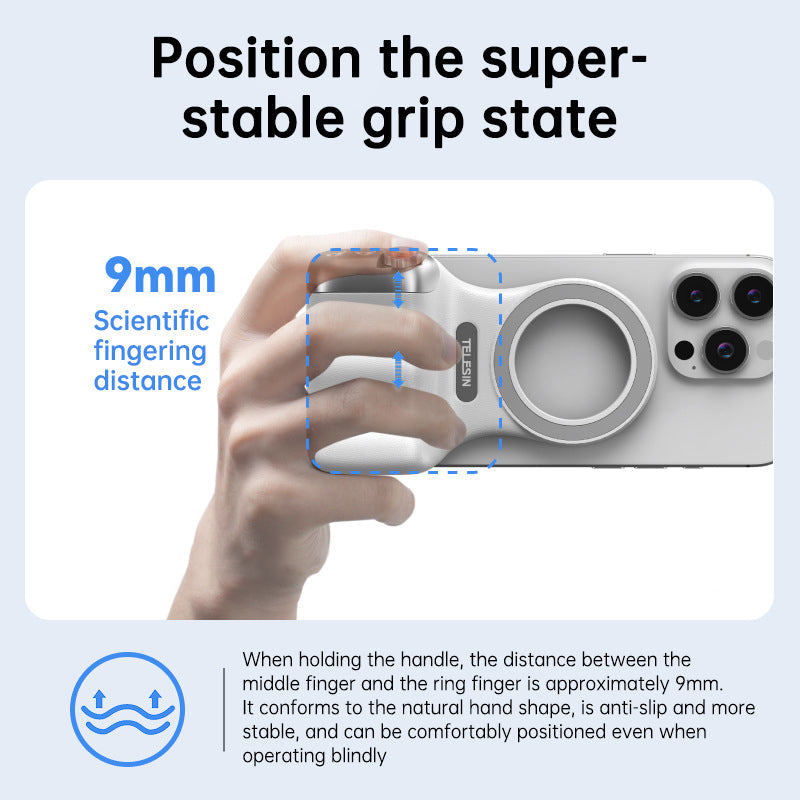 MagSafe Compatible Fun Photography Grip: MFi Certified Wireless Bluetooth Stabilizer for Shake-Free Shooting - Korvel
