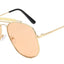 Metal Frame Pilot Sunglasses For Women Double Bridge Champagne Sun Glasses Woman Luxury Square Clear Oversize Shades - Korvel