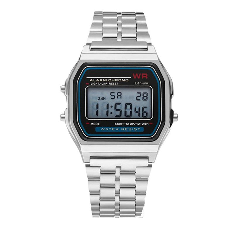Multi-Color Electronic Steel Strip Watch for Kids