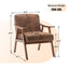 Medieval modern chair, solid wood frame living room chair, accent chair with ultra thick backrest - Korvel