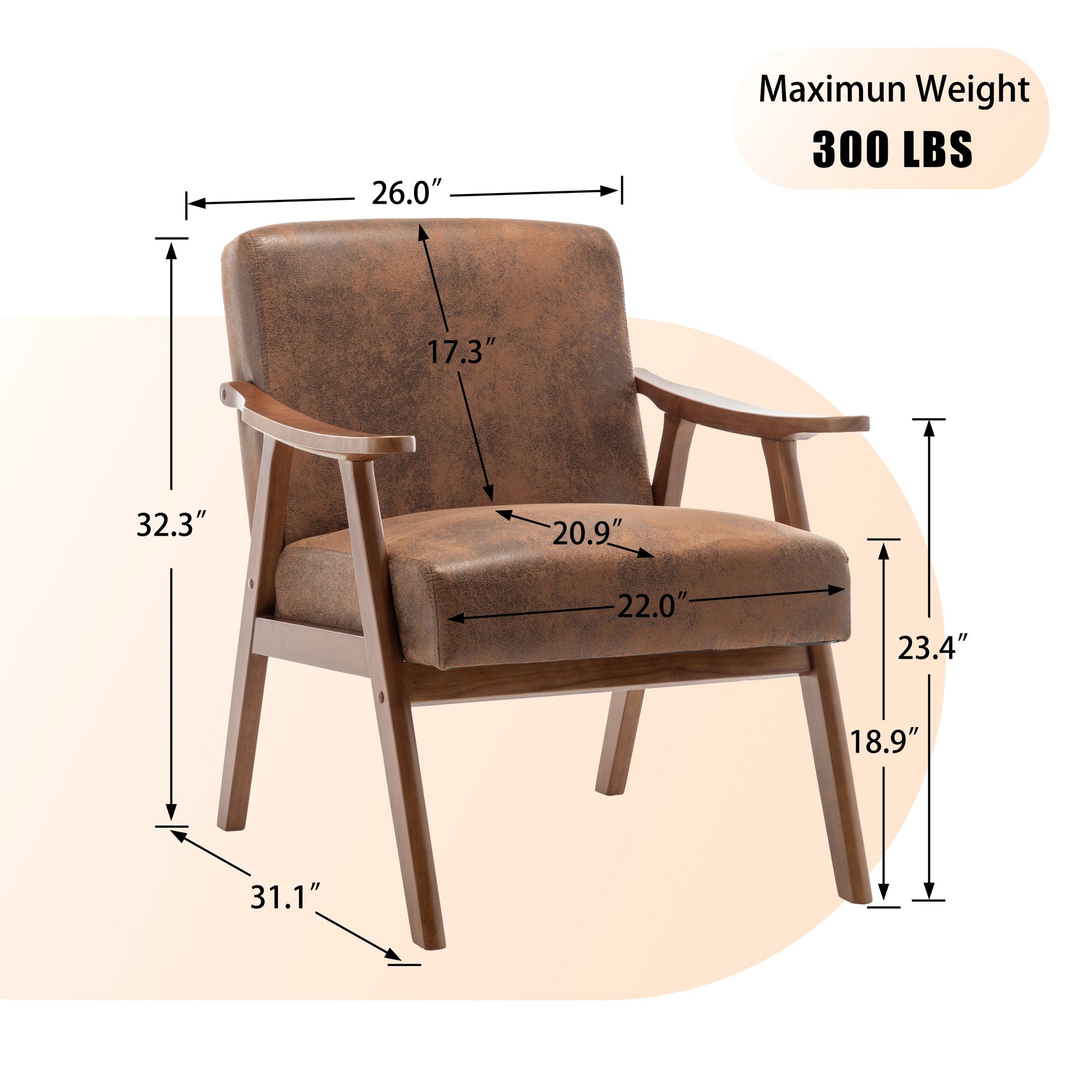 Medieval modern chair, solid wood frame living room chair, accent chair with ultra thick backrest - Korvel
