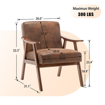 Medieval modern chair, solid wood frame living room chair, accent chair with ultra thick backrest - Korvel