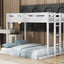 Twin over Full Bunk Bed with Built-in Ladder,White - Korvel