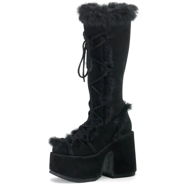 Bottes d'hiver à talons épais