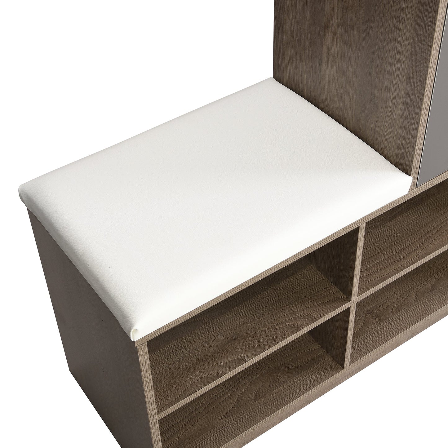 ON-TRANS 2-in-1 shoe storage platform and shoe cabinet, with soft cushioned seats and adjustable shelves, white - Korvel