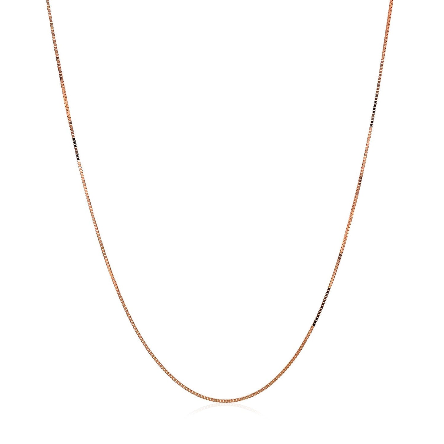 Cadena Clásica de Caja en Oro Rosa de 14k - 0.45mm