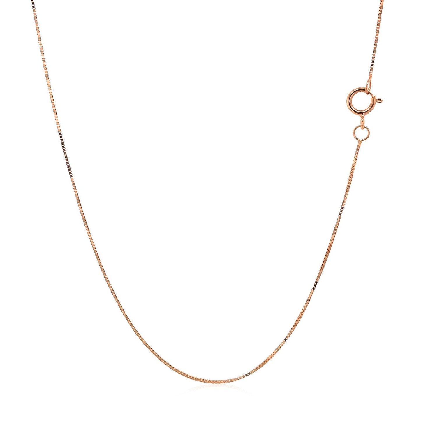 Cadena Clásica de Caja en Oro Rosa de 14k - 0.45mm