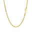 Cadena de cuerda de corte de diamante sólido de oro amarillo de 10k de 2.75 mm