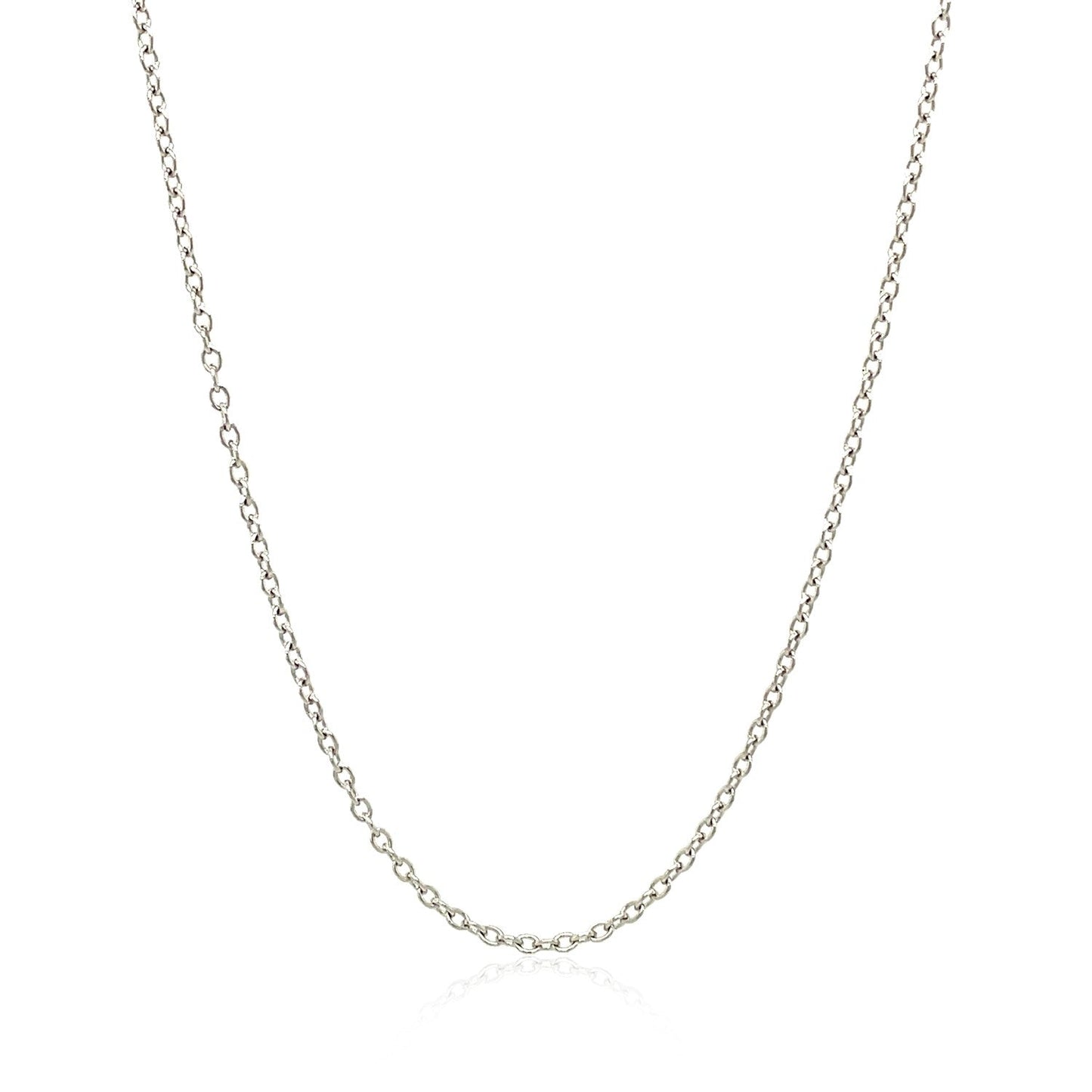 18k White Gold Round Cable Chain Necklace - 1.5mm