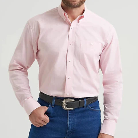 Wrangler Men's Pink Bucking Cancer Shirt - Korvel