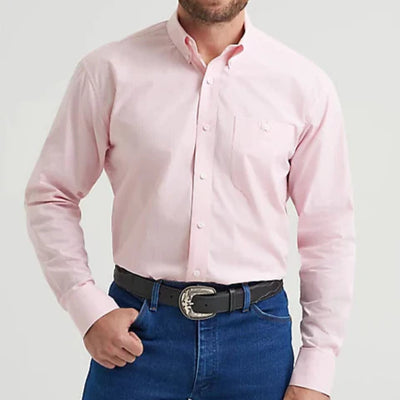 Wrangler Men's Pink Bucking Cancer Shirt - Korvel