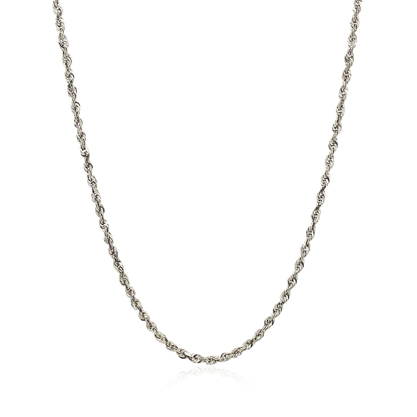 Chaîne en or blanc 14k de 2,0 mm avec motif en diamant