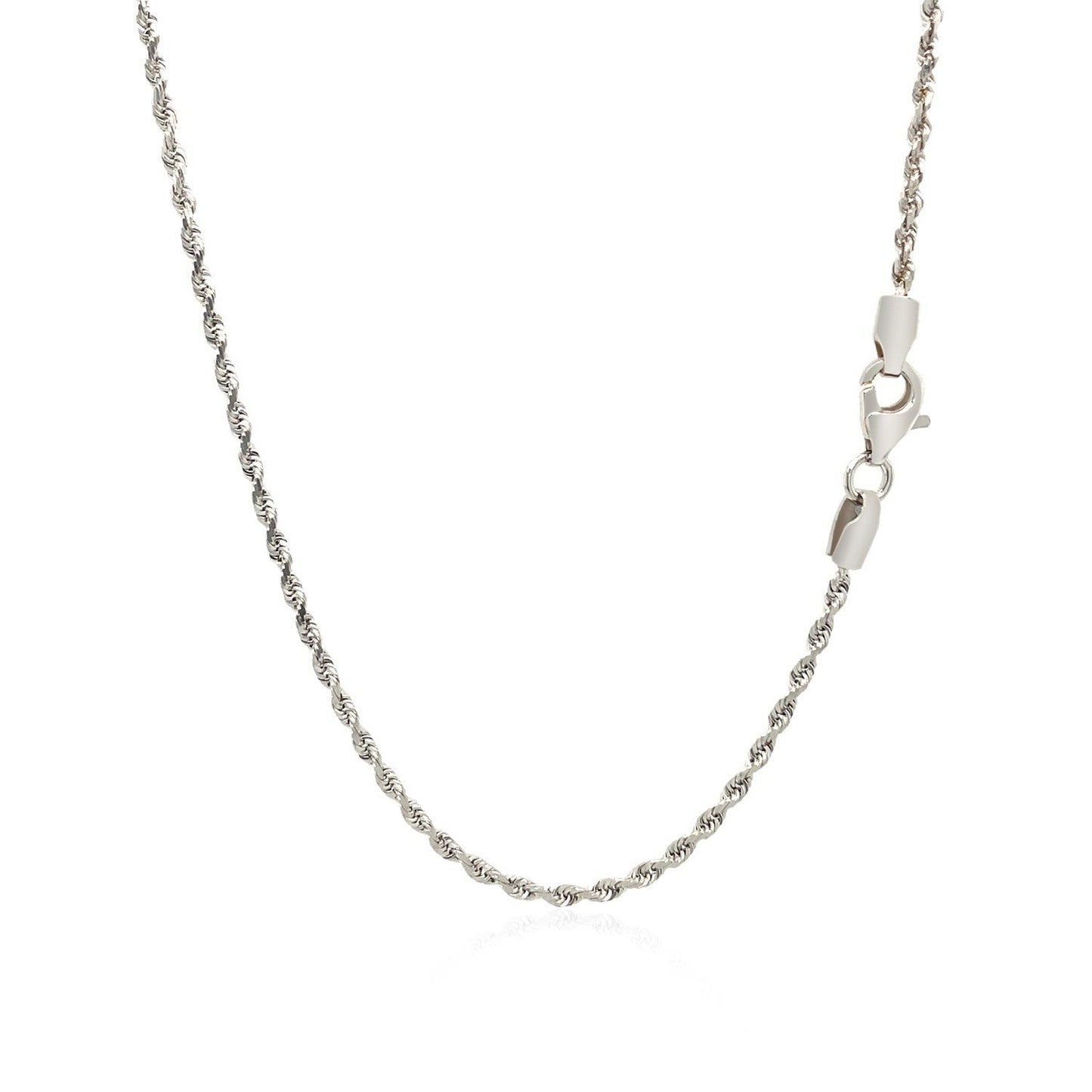 Chaîne en or blanc 14k de 2,0 mm avec motif en diamant