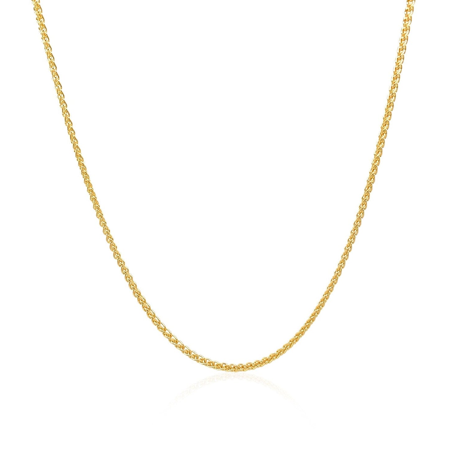 14k Yellow Gold Round Wheat Chain - 1.2mm