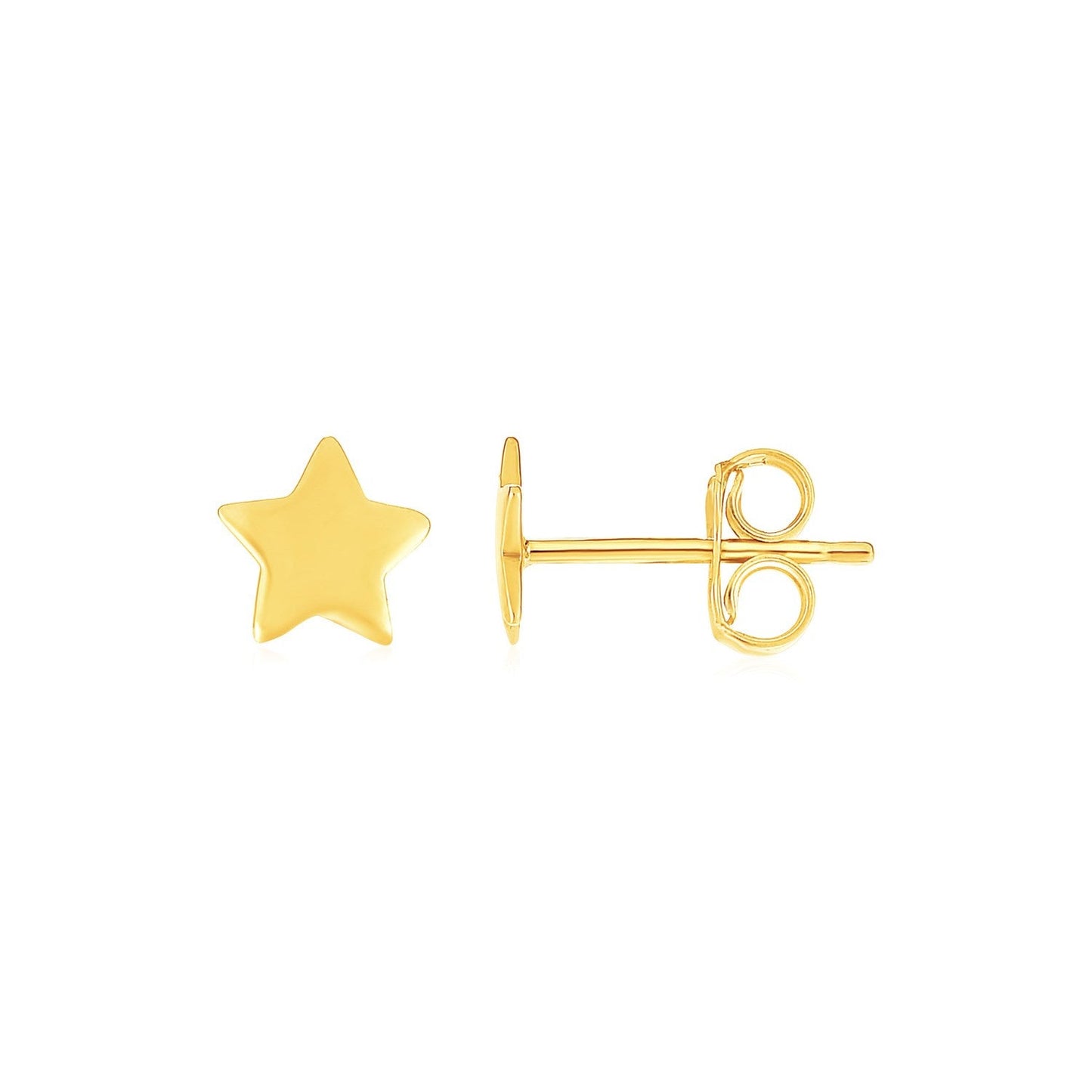 Boucles d'oreilles en or jaune 14 carats en forme d'étoile