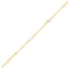 14k Tri-Color Gold Anklet with Heart Stations