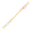 14k Tri-Color Gold Anklet with Heart Stations