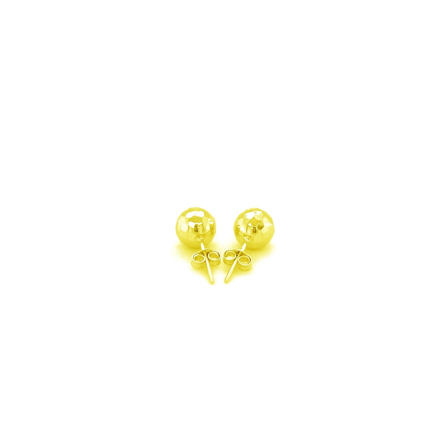 Boucles d'oreilles en or jaune 14 carats à facettes