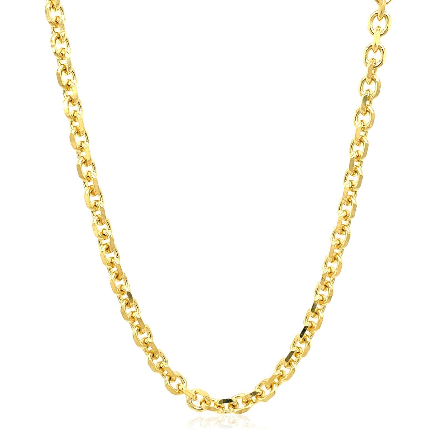 14k Yellow Gold Diamond Cut Cable Link Chain - 4.0mm