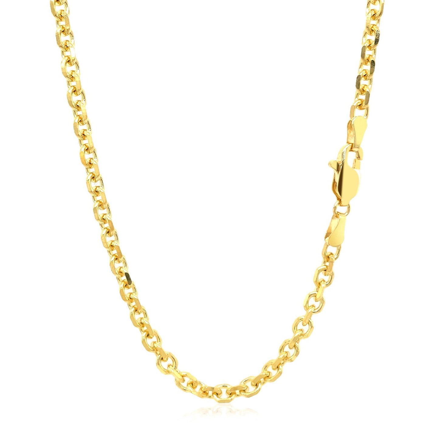 14k Yellow Gold Diamond Cut Cable Link Chain - 4.0mm