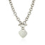 Collier en chaîne Rolo en argent sterling avec charme de fermoir en cœur