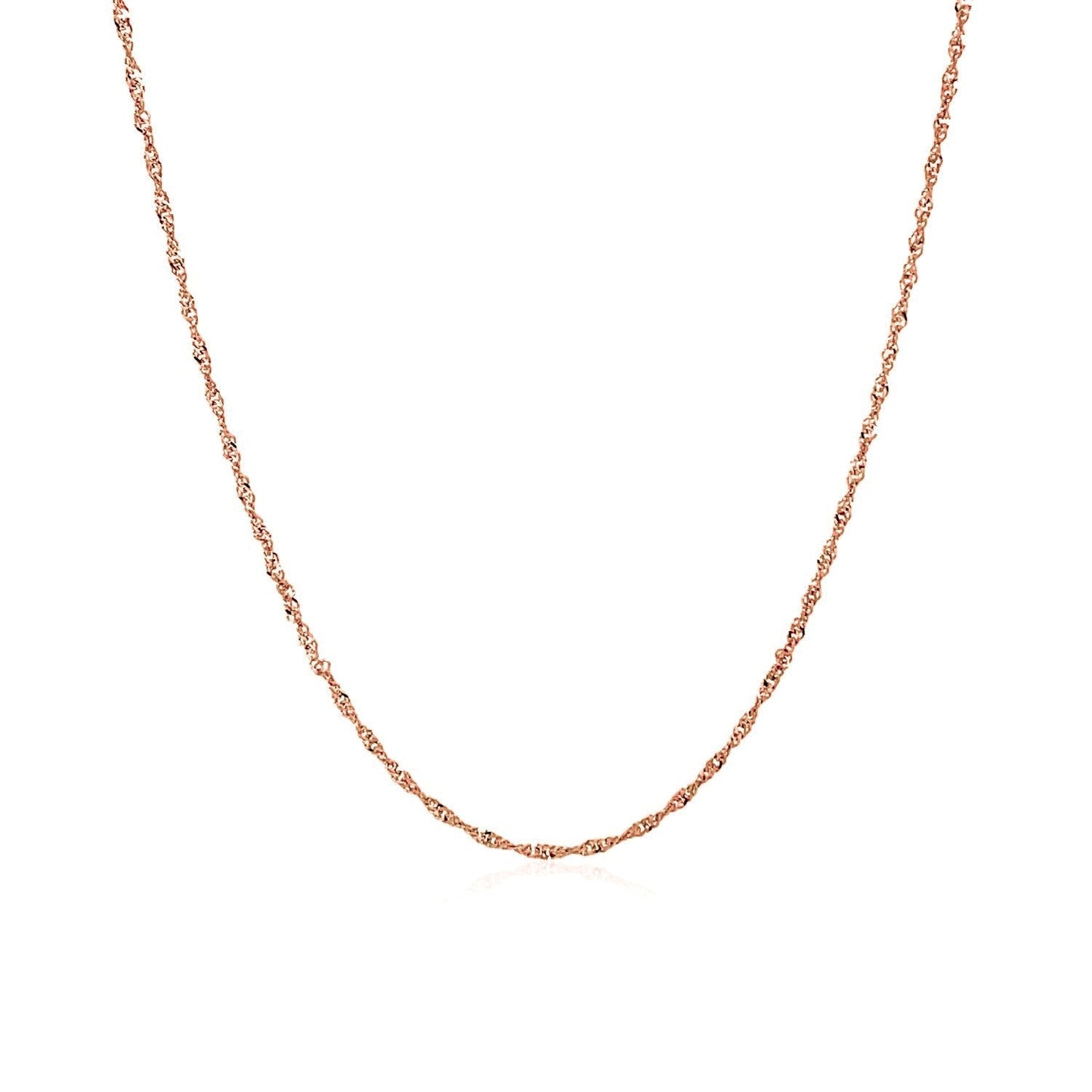 Chaîne Singapore en or rose 14k - Élégance de 1,0 mm