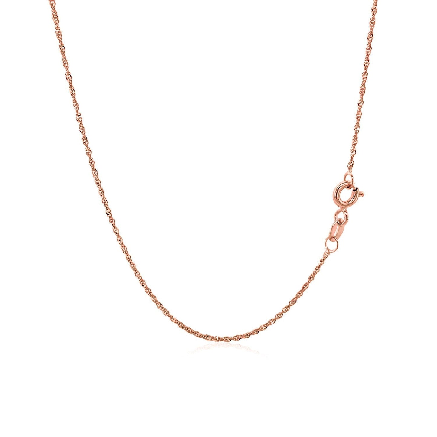 Chaîne Singapore en or rose 14k - Élégance de 1,0 mm