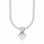 Collar de Cadena Rolo de Plata de Ley Baño de Rodio con Charm de Corazón