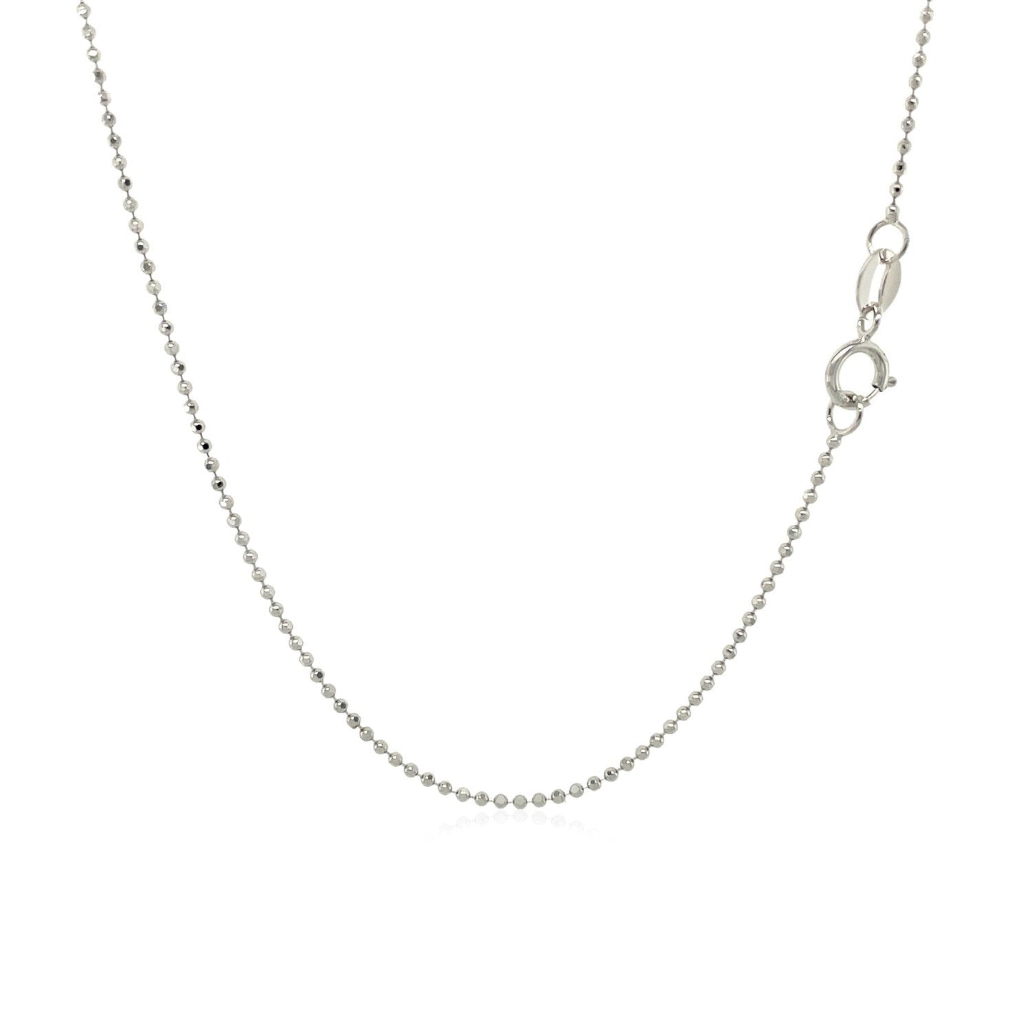 Chaîne à perles en or blanc 14k avec taille diamant - 1,0 mm