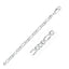 14k White Gold Solid Figaro Bracelet - 3.8mm