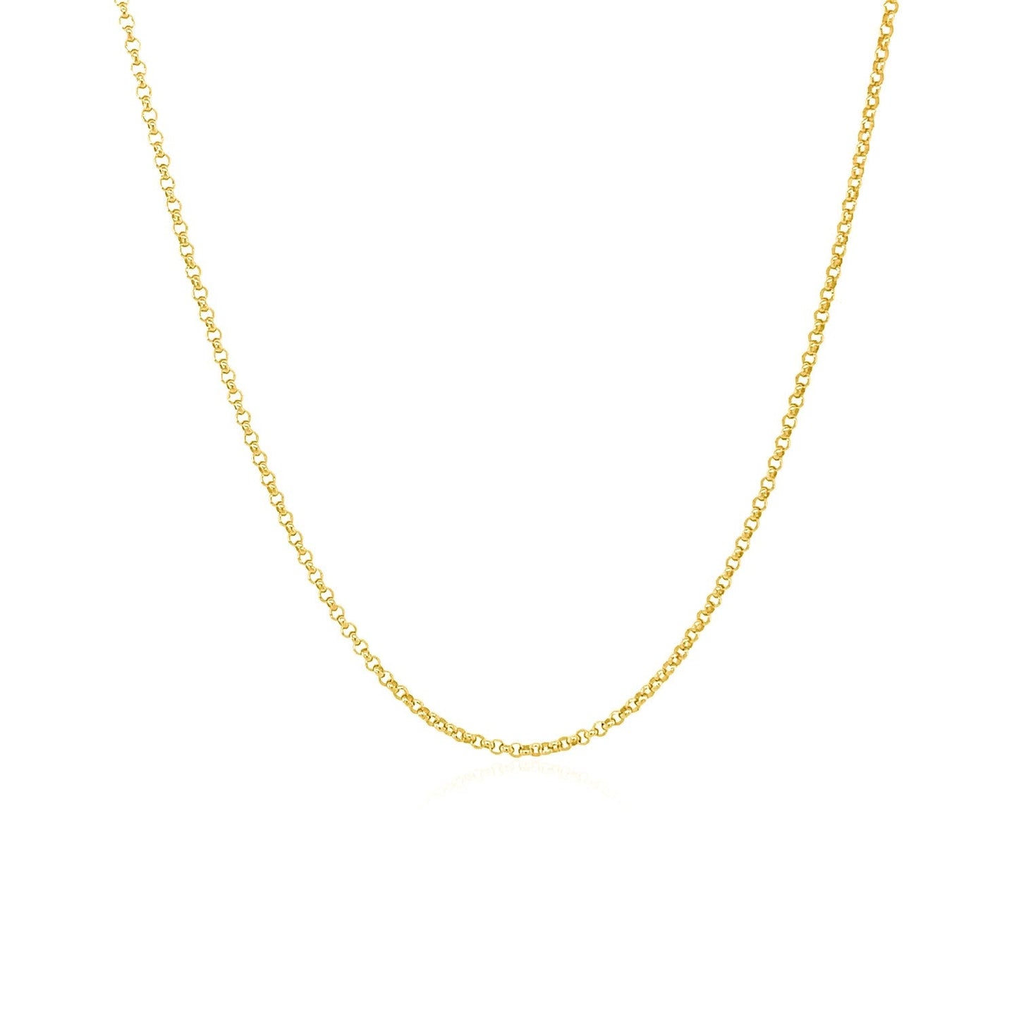 14k Yellow Gold Diamond Cut Rolo Chain - 1.1mm