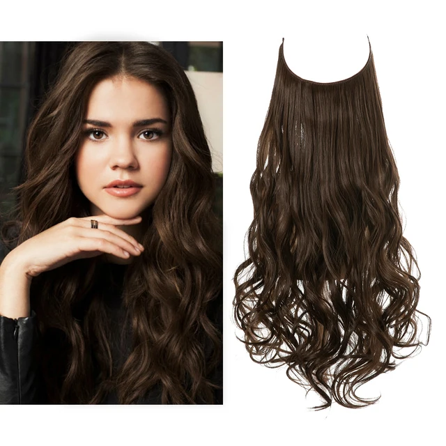 One-piece women's hair extension piece with abundant hair volume U-shaped fishing line invisible and natural long curly hair - Korvel