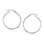 14k White Gold Diamond Cut Hoop Earrings