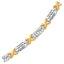 Pulsera de Línea X Elegante de Oro Bicolor de 14k
