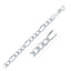 Rhodium Plated Sterling Silver Figaro Chain - 8.1mm