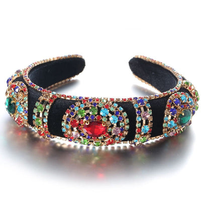 Golden Velvet Super Flash Set Colored Water Diamond Sponge Head Hoop - Korvel