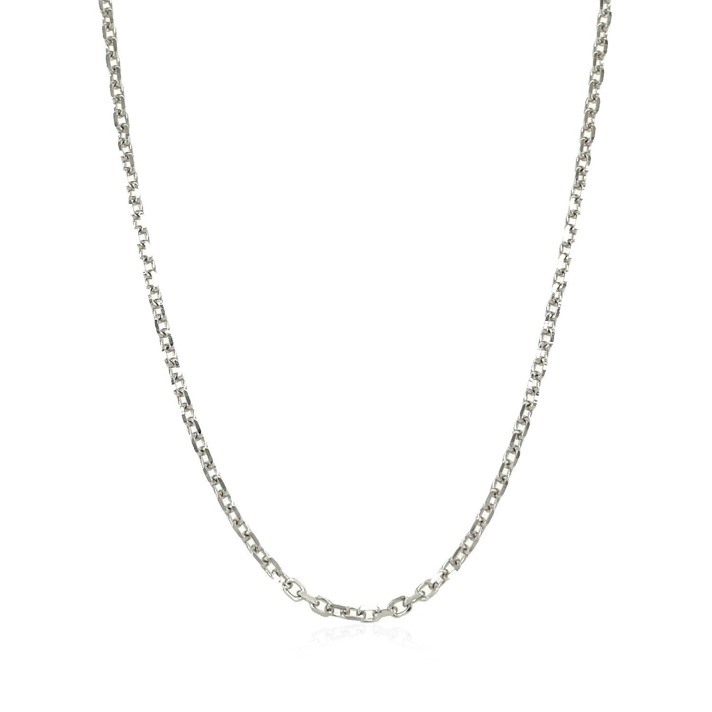 Chaîne en or blanc 14k avec maillons en câble et finition diamantée - 1,8 mm