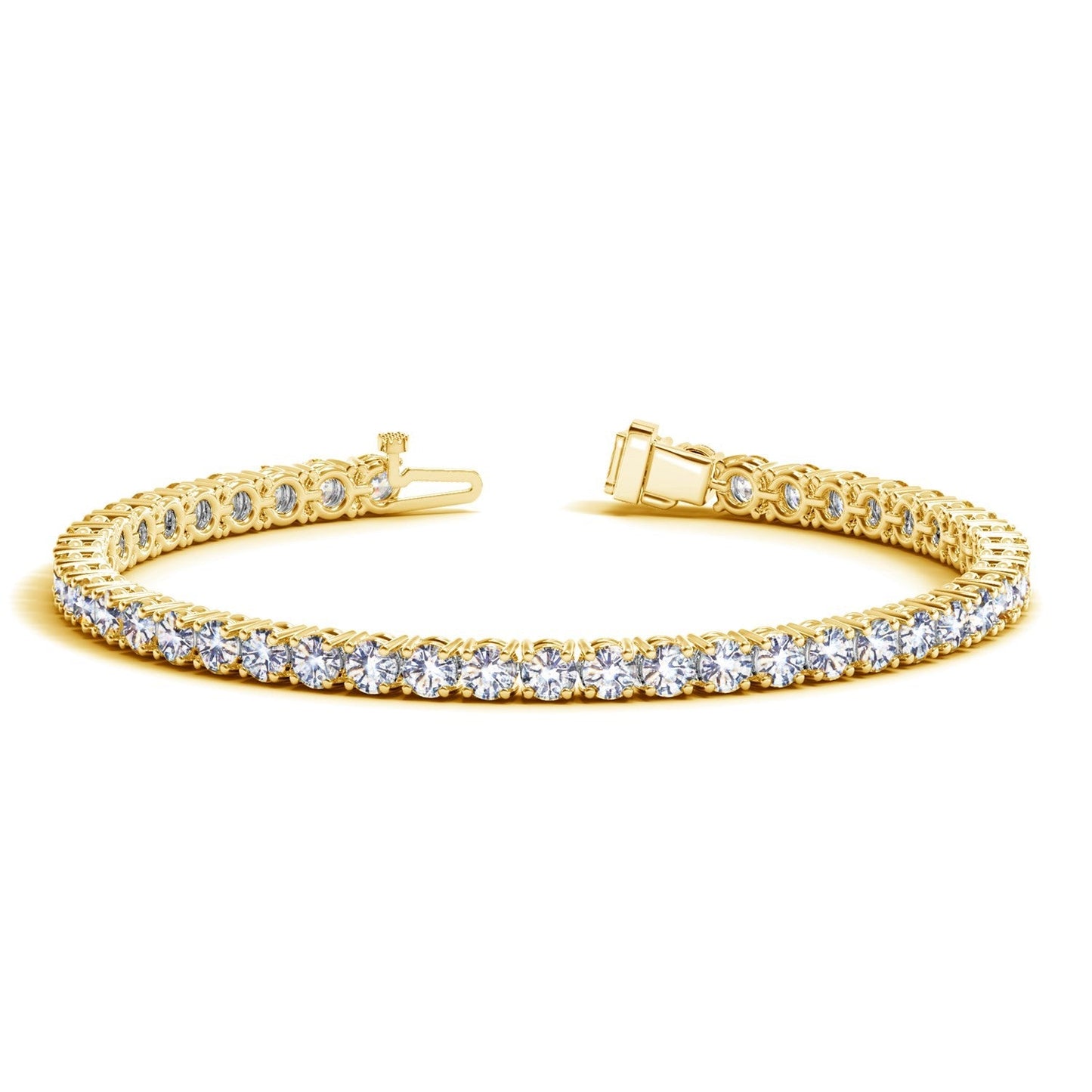 Bracelet de tennis en diamant cultivé en laboratoire en or jaune 14 carats