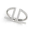 Bague en diamant à double bande en or blanc 14 carats au style ouvert